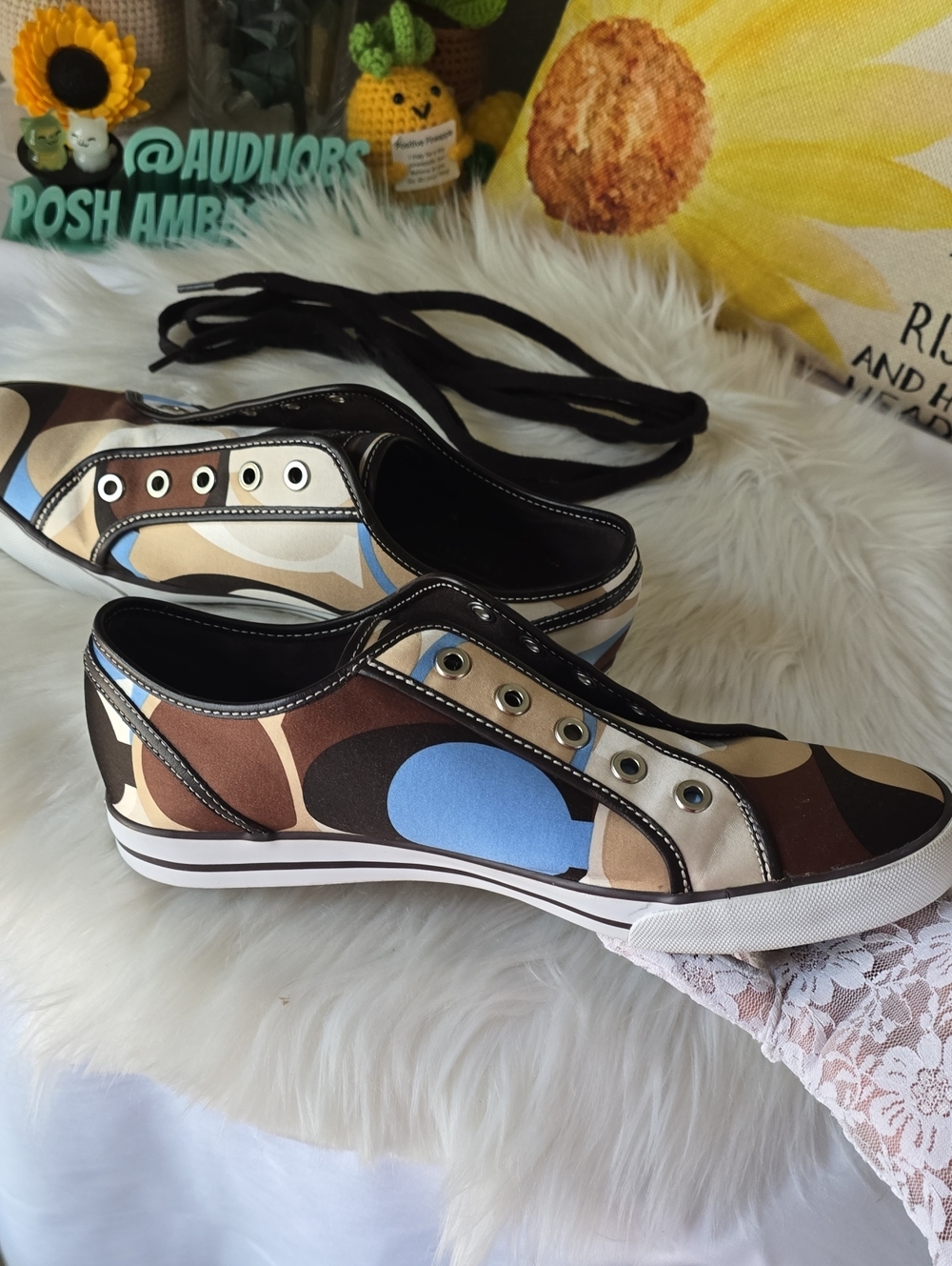 Coach DALIA Scarf Print Women's Slip-On Canvas Sneakers in Multicolor Pattern